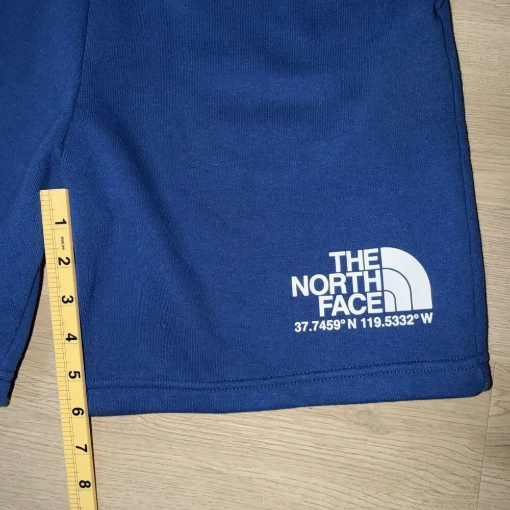The North Face Men’s Fleece Shorts Blue Size Small Elastic Waist S Logo